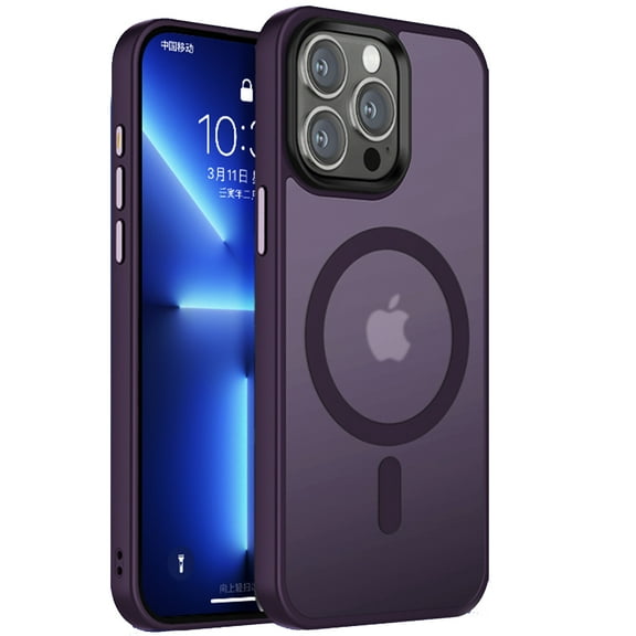 ELEHOLD Magnetic Case for iPhone 15 Plus,Translucent Matte Frosted Case Slim Lightweight Skin-Friendly Shockproof Protective Case Compatible with MagSafe for iPhone 15 Plus,Purple
