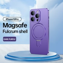 ELEHOLD Magnetic Case for iPhone 15 Pro Matte Case with All-Inclusive Lens Film Foldable Ring Kickstand Compatible with MagSafe Slim Shockproof Lightweight Case for iPhone 15 Pro,Darkpurple