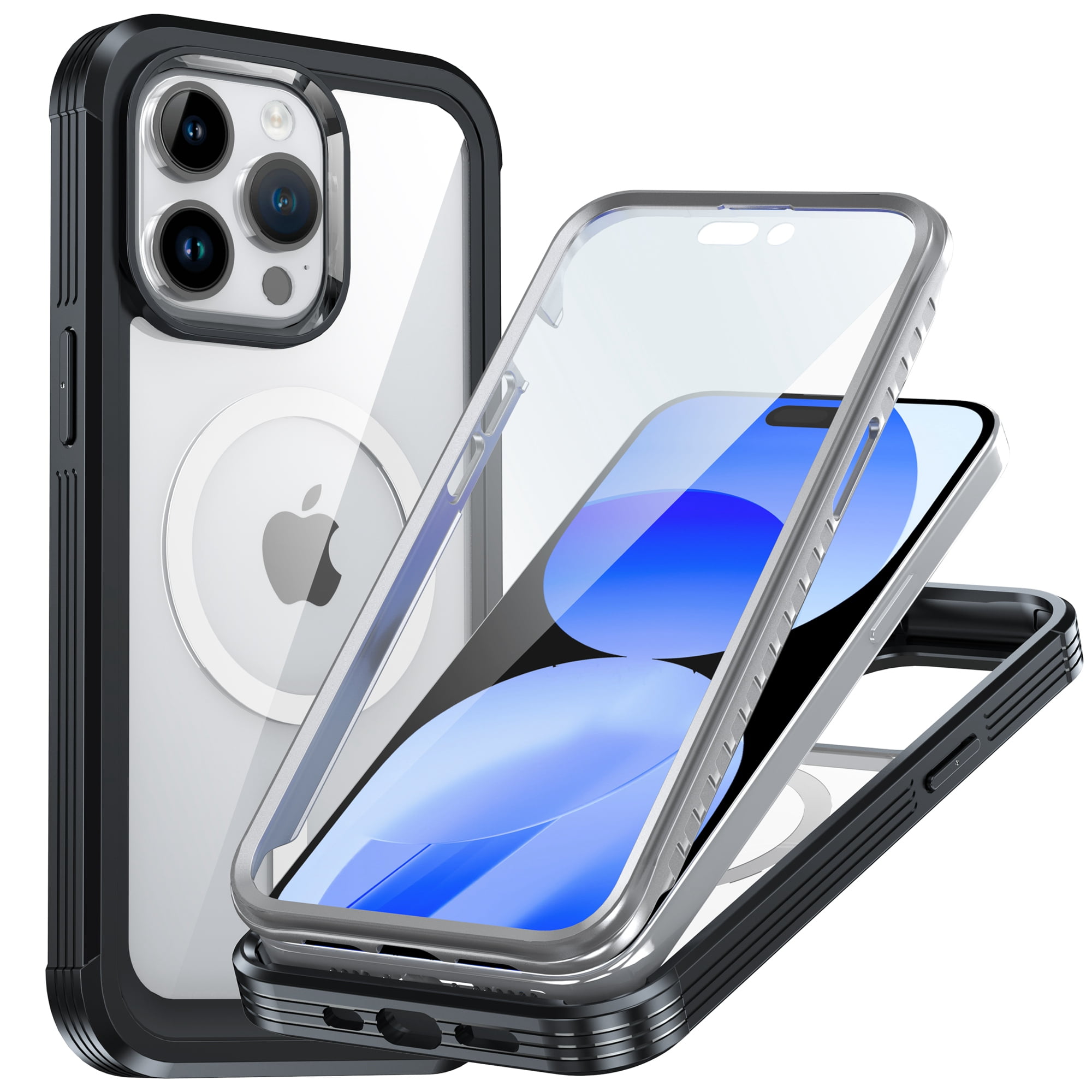 ELEHOLD Hybrid Clear Case for iPhone 15 Pro Max,Transparent Clear Metal  Lens Frame All-inclusive Lens Film Protection Metal Button Slim Shockproof  Case for iPhone 15 Pro Max,Apricot 
