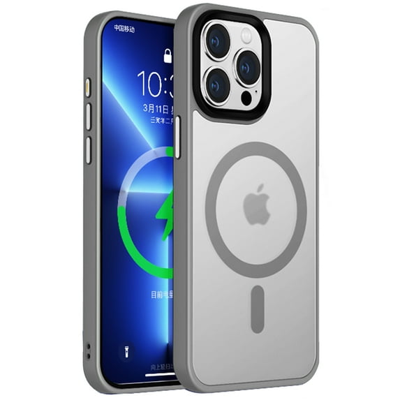 ELEHOLD Magnetic Case for iPhone 15 Pro Max,Translucent Matte Frosted Case Slim Lightweight Skin-Friendly Shockproof Protective Case Compatible with MagSafe for iPhone 15 Pro Max,Gray