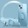 thumbnail image 1 of ELEHOLD Magnetic Case For iPhone 15, Slim Frosted Shockproof Case Rugged Cover, [with 360° Rotable Ring Stand], [Mag Safe Compatible], [Lens All-Inclusive], Blue, 1 of 9