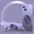 thumbnail image 1 of ELEHOLD Magnetic Case For iPhone 15, Slim Frosted Shockproof Case Rugged Cover, [with 360° Rotable Ring Stand], [Mag Safe Compatible], [Lens All-Inclusive], Purple, 1 of 9