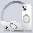 thumbnail image 1 of ELEHOLD Magnetic Case For iPhone 15, Slim Frosted Shockproof Case Rugged Cover, [with 360° Rotable Ring Stand], [Mag Safe Compatible], [Lens All-Inclusive], Silver, 1 of 9