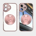 thumbnail image 1 of ELEHOLD Magnetic Case for iPhone 16, Compatible with Mag safe Accessory Adjustable Foldable 360° Ring Kickstand Camera Protector Shockproof Rugged Clear Case for iPhone 16,Pink, 1 of 7