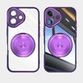 thumbnail image 1 of ELEHOLD Magnetic Case for iPhone 16, Compatible with Mag safe Accessory Adjustable Foldable 360° Ring Kickstand Camera Protector Shockproof Rugged Clear Case for iPhone 16,Darkpurple, 1 of 7