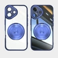 thumbnail image 1 of ELEHOLD Magnetic Case for iPhone 16, Compatible with Mag safe Accessory Adjustable Foldable 360° Ring Kickstand Camera Protector Shockproof Rugged Clear Case for iPhone 16,Blue, 1 of 7