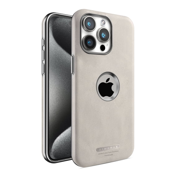 ELEHOLD Magnetic Case For iPhone 16 Plus, Compatible with Mag Safe Accessory, Business Retro Thin Flexible Soft PU Leather Durable Anti-Scratch Visible logo Phone Case,Gray