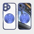 thumbnail image 1 of ELEHOLD Magnetic Case for iPhone 16 Plus, Compatible with Mag safe Accessory Adjustable Foldable 360° Ring Kickstand Camera Protector Shockproof Rugged Clear Case for iPhone 16 Plus,Blue, 1 of 7
