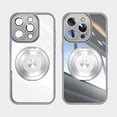 thumbnail image 1 of ELEHOLD Magnetic Case for iPhone 16 Pro Max, Compatible with Mag safe Accessory Adjustable Foldable 360° Ring Kickstand Camera Protector Shockproof Rugged Clear Case for iPhone 16 Pro Max,Gray, 1 of 8