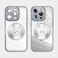 thumbnail image 1 of ELEHOLD Magnetic Case for iPhone 16 Pro Max, Compatible with Mag safe Accessory Adjustable Foldable 360° Ring Kickstand Camera Protector Shockproof Rugged Clear Case for iPhone 16 Pro Max,White, 1 of 8