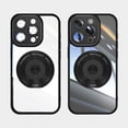 thumbnail image 1 of ELEHOLD Magnetic Case for iPhone 16 Pro Max, Compatible with Mag safe Accessory Adjustable Foldable 360° Ring Kickstand Camera Protector Shockproof Rugged Clear Case for iPhone 16 Pro Max,Black, 1 of 8
