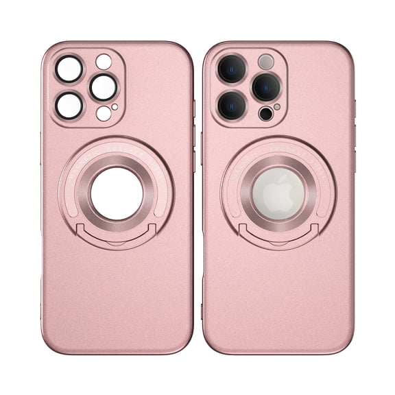 ELEHOLD Magnetic Case for iPhone 16 Pro Max, Foldable Kickstand Bracket Work with Magnetic Car Mount Lens Film Protection Slim Shockproof Case for iPhone 16 Pro Max,Pink