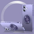thumbnail image 1 of ELEHOLD Magnetic Case For iPhone 16, Slim Frosted Shockproof Case Rugged Cover, [with 360° Rotable Ring Stand], [Mag Safe Compatible], [Lens All-Inclusive], Purple, 1 of 9