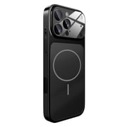 ELEHOLD Magnetic Case For iPhone 17 Pro Max With Built-in Camera Lens Protector,Compatible with Mag-Safe Accessories Large Window Matte Premium Frosted Glass Back Design Shockproof Cover,Black