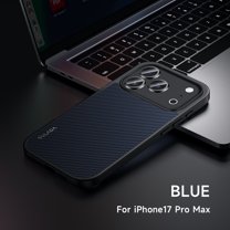 ELEHOLD Magnetic Case for iPhone 17 Pro Max, Compatible with Mag-Safe Accessories,Shockproof Slim Carbon Fibre Pattern Non-Slip Protection Magnetic Case,Blue