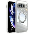 thumbnail image 1 of ELEHOLD Magnetic Clear Case For Google Pixel 10 Pro XL, Shockproof Anti-Scratch 360° Ring Holder Stand PC+TPU Protection Case Cover For Google Pixel 10 Pro XL ,White, 1 of 11