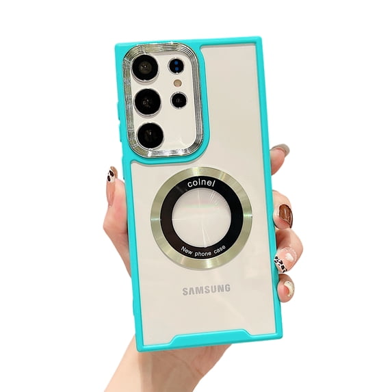 ELEHOLD Magnetic Clear Case for Samsung Galaxy A53 5G Case Transparent Clear Back Logo View Design Compatible with MagSafe Anti-Yellowing Shockproof Slim Case,green