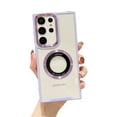 thumbnail image 1 of ELEHOLD Magnetic Clear Case for Samsung Galaxy S23 Plus Case Transparent Clear Back Logo View Design Compatible with MagSafe Anti-Yellowing Shockproof Slim Case,purple, 1 of 6