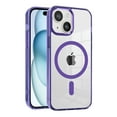 thumbnail image 1 of ELEHOLD Magnetic Clear Case for iPhone 13 Transparent Clear Back Hybrid Hard PC Shockproof TPU Bumper Anti-Yellowing Slim Mag Safe Compatible Protective Case for iPhone 13,purple, 1 of 6
