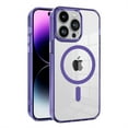 thumbnail image 1 of ELEHOLD Magnetic Clear Case for iPhone 15 Pro Transparent Clear Back Hybrid Hard PC Shockproof TPU Bumper Anti-Yellowing Slim Mag Safe Compatible Protective Case for iPhone 15 Pro,purple, 1 of 6
