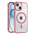 thumbnail image 1 of ELEHOLD Magnetic Clear Case for iPhone 15 Transparent Clear Back Hybrid Hard PC Shockproof TPU Bumper Anti-Yellowing Slim Mag Safe Compatible Protective Case for iPhone 15,pink, 1 of 6