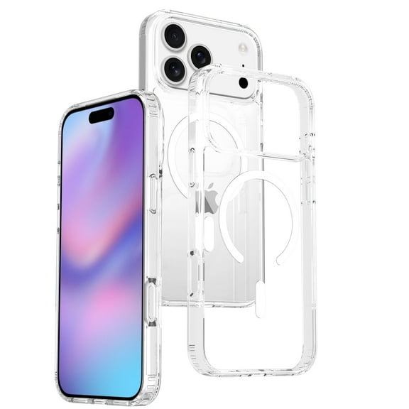 ELEHOLD Magnetic Clear Case For iPhone 17 Air, Shockproof Anti-Scratch Rigid Plastic Lightweight Crystal Transparent Shell, Wireless Charging Compatible,Clean