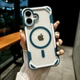 thumbnail image 1 of ELEHOLD Magnetic Designed for iPhone 16 Case, Compatible with MagSafe, Military-Grade Drop Protection Not Yellowing Clear Phone Case for iPhone 16 with Shockproof Bumper,Blue, 1 of 6