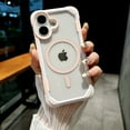 thumbnail image 1 of ELEHOLD Magnetic Designed for iPhone 16 Case, Compatible with MagSafe, Military-Grade Drop Protection Not Yellowing Clear Phone Case for iPhone 16 with Shockproof Bumper,Pink, 1 of 6