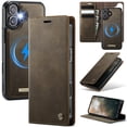 thumbnail image 1 of ELEHOLD Magnetic Detachable Wallet Case for iPhone 16, Shockproof Faux Leather Stand RFID Card Slots Detachable Mag-Safe Magnetic Case Cover,Removable Back Shell,Coffee, 1 of 12