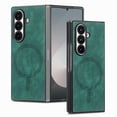 thumbnail image 1 of ELEHOLD Magnetic Leather Case for Samsung Galaxy Z Fold 5, Slim Fit Faux Leather Wireless Charging Shockproof Anti-Scratch Non-Slip Protection Case For Samsung Galaxy Z Fold 5, Green, 1 of 11