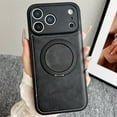 thumbnail image 1 of ELEHOLD Magnetic Leather Case For iPhone 17, Shockproof PU Leather Kickstand Anti-Scratch Anti-Fingerprint Non-Slip Grip  Protective Case For iPhone 17 ,Black, 1 of 9