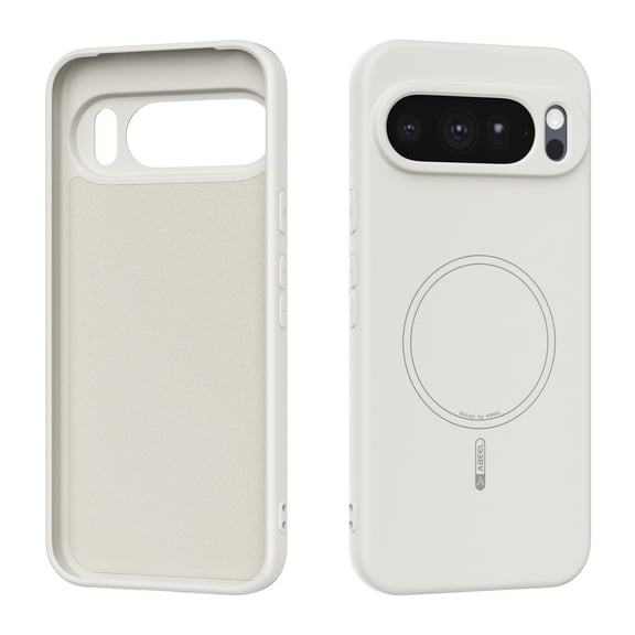 ELEHOLD Magnetic Liquid Silicone Case for Google Pixel 10 /10 Pro, Anti-Scratch Shockproof Soft Non-Slip Anti-Fingerprint Cover Wireless Charging Compatible,Beige