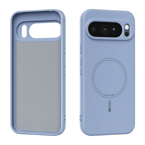 ELEHOLD Magnetic Liquid Silicone Case for Google Pixel 10 /10 Pro, Anti-Scratch Shockproof Soft Non-Slip Anti-Fingerprint Cover Wireless Charging Compatible,Skyblue