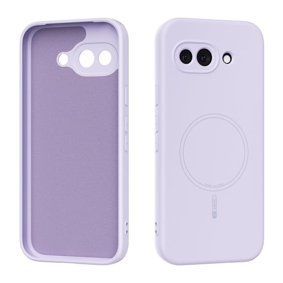 ELEHOLD Magnetic Liquid Silicone Case for Google Pixel 10A, Anti-Scratch Shockproof Soft Non-Slip Anti-Fingerprint Cover Wireless Charging Compatible,Purple