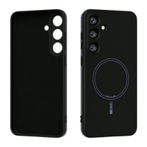 ELEHOLD Magnetic Liquid Silicone Case for Samsung Galaxy S24 FE, Anti-Scratch Shockproof Soft Non-Slip Anti-Fingerprint Cover Wireless Charging Compatible,Black