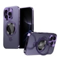 thumbnail image 1 of ELEHOLD Magnetic Mag Safe Case for iPhone 16 Pro with Built-in Anti-Peep Tempered Glass ,Rugged Magnetic Ring Stand Matte Alloy Protection Frame Full Body Shockproof Case, Darkpurple, 1 of 7