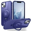 thumbnail image 1 of ELEHOLD Magnetic Matte Case for iPhone 15 Plus with Ring Holder Stand Cover, Compatible with MagSafe Work with Magnetic Car Mount Hybrid Shockproof Slim Case for 6.7" iPhone 15 Plus,Darkblue, 1 of 7