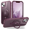 thumbnail image 1 of ELEHOLD Magnetic Matte Case for iPhone 16 Pro Max with Ring Holder Stand Cover, Compatible with MagSafe Work with Magnetic Car Mount Hybrid Shockproof Slim Case for 6.1" iPhone 16 Pro Max,Winered, 1 of 7