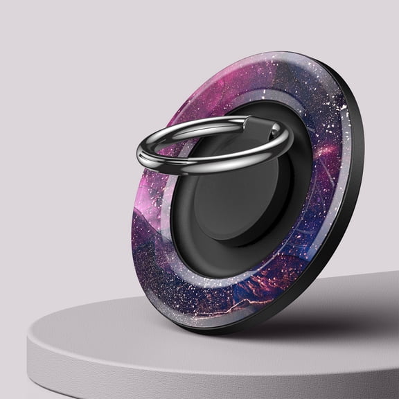 ELEHOLD Magnetic Phone Ring Holder, 360° Rotation Kickstand Carbon Fiber Pattern Phone Ring Mag-Safe Accessories for iPhone 15/14/13/12 Pro Max Smartphone Accessories Mag-Safe Case,Red Marble