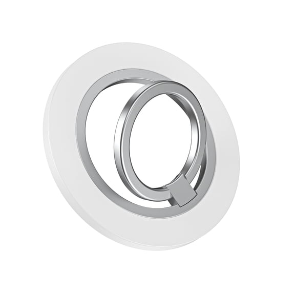 ELEHOLD Magnetic Phone Ring Holder for MagSafe,Removable Super Magnetic Inner Ring 360° Rotation Kickstand Phone Ring Grip for iPhone 15 14 13 12 Pro/Pro Max/Plus/Mini,Matte White