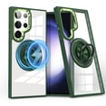 thumbnail image 1 of ELEHOLD Magnetic for Samsung Galaxy S24 Case,Transparent Clear Anti-Yellowing Rotation Ring Holder Stand Compatible with Mag Safe Work with Magnetic Car Mount,Slim Shockproof Protection,Green, 1 of 7