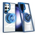 thumbnail image 1 of ELEHOLD Magnetic for Samsung Galaxy S24 Case,Transparent Clear Anti-Yellowing Rotation Ring Holder Stand Compatible with Mag Safe Work with Magnetic Car Mount,Slim Shockproof Protection,Darkblue, 1 of 7