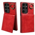 thumbnail image 1 of ELEHOLD Magnetic Wallet Case for Samsung Galaxy A24 4G, Built-in 360°Rotation Ring Stand,Slim Shockproof with Card Slot Retro PU Leather, Hybrid Rugged Drop Protective Cover, red, 1 of 8