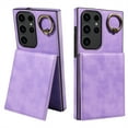 thumbnail image 1 of ELEHOLD Magnetic Wallet Case for Samsung Galaxy S23 Ultra, Built-in 360°Rotation Ring Stand,Slim Shockproof with Card Slot Retro PU Leather, Hybrid Rugged Drop Protective Cover, purple, 1 of 8