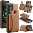 thumbnail image 1 of ELEHOLD Magnetic Wallet Case For Samsung Galaxy S24 Ultra,2-in-1 Mag Safe Case with Removable Card Holder, Kickstand Shockproof Protection Cover For Samsung Galaxy S24 Ultra,Brown, 1 of 10