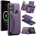 thumbnail image 1 of ELEHOLD Magnetic Wallet Case For Samsung Galaxy S25 Edge,2-in-1 Mag Safe Case with Removable Card Holder, Kickstand Shockproof Protection Cover For Samsung Galaxy S25 Edge,Purple, 1 of 9