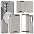 thumbnail image 1 of ELEHOLD Magnetic Wallet Case for Samsung Galaxy Z Fold 4, Wireless Charging Compatible, Premium Faux Leather  Deatachable Card Slots Non-Slip Shockproof Wallet Case ,Gray, 1 of 11