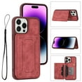 thumbnail image 1 of ELEHOLD Magnetic Wallet Case for iPhone 14 Pro 6.1",PU Leather Card Slots Stand Function Shockproof  Multi-Functional Purse Case with Wrist Strap,Red, 1 of 8