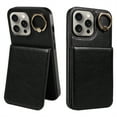 thumbnail image 1 of ELEHOLD Magnetic Wallet Case for iPhone 13, Built-in 360°Rotation Ring Stand,Slim Shockproof with Card Slot Retro PU Leather, Hybrid Rugged Drop Protective Cover, black, 1 of 8