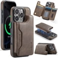 thumbnail image 1 of ELEHOLD Magnetic Wallet Case For iPhone 15 Pro,2-in-1 Mag Safe Case with Removable Card Holder, Kickstand Shockproof Protection Cover For iPhone 15 Pro,Coffee, 1 of 9